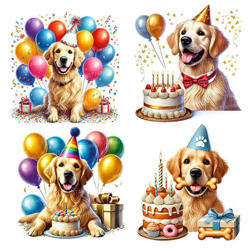 Pvc Panel Background - Happy Birthday Golden Retriever Pet Dog