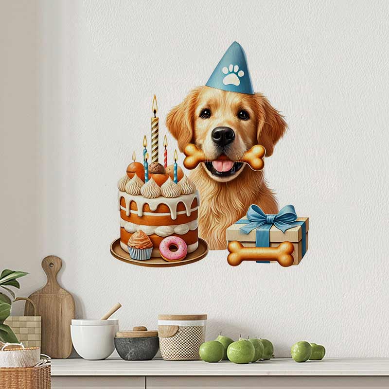 Happy Birthday Golden Retrieve - Pvc Panel Background 评论和价格
