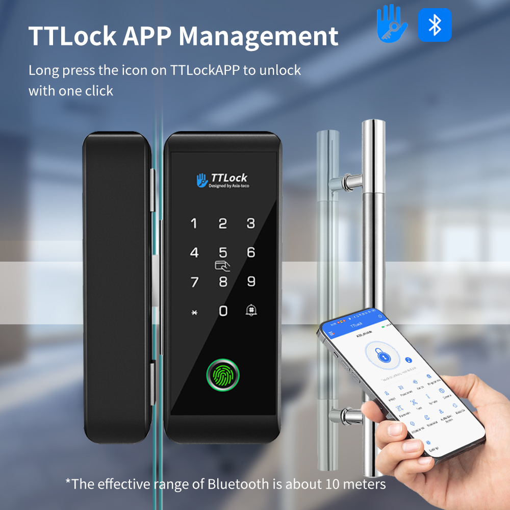 TTLOCK Smart Glass lock Finger - Glass Door Hinge 评论和价格